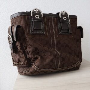 Coach Brown Distressed Leather Tote